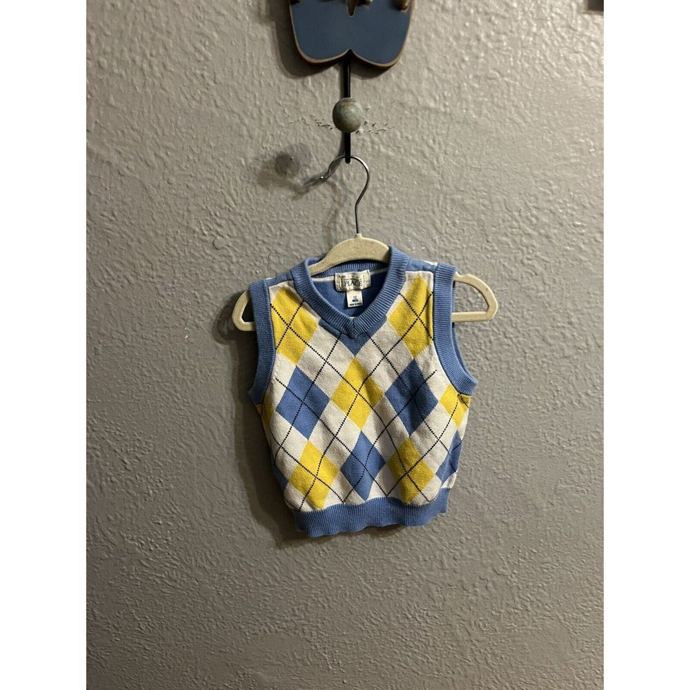 The Childrens Place‎ Boys Argylle Sweater Vest Size 12 Months